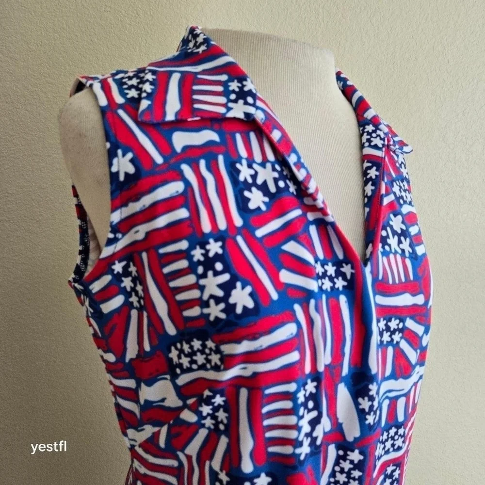 Katherine Way- St. Regis All-American Dress S, red, white and blue print - Picture 4 of 6